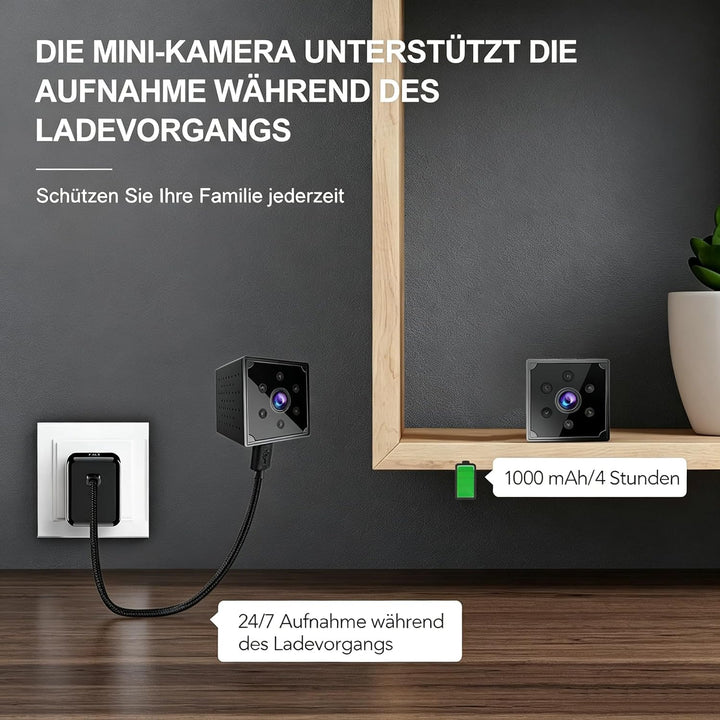 AOBOCAM Mini Kamera WLAN 1080P mit Cloud-Speicher – 150° Weitwinkel, kabellose Innenkamera mit Beweg