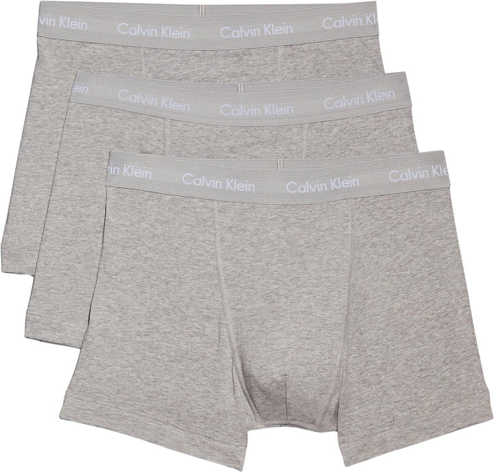 Calvin Klein Herren Trunk (3er Pack) XS Grey Heather, XS Grey Heather
