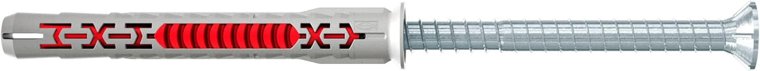 fischer DuoXpand 10 x 80 T R, hochwertiger Universaldübel mit nicht rostender Senkkopfschraube (50 S