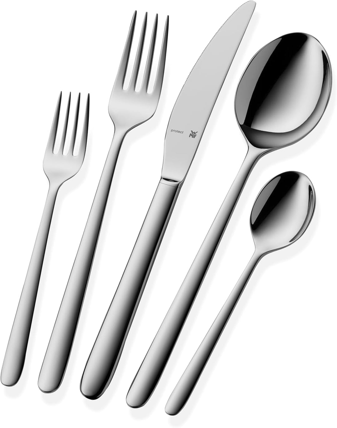 WMF Flame Plus Edelstahl Besteck Set 6 Personen, Essbesteck Set 30 teilig, Hohlheftmesser, Cromargan