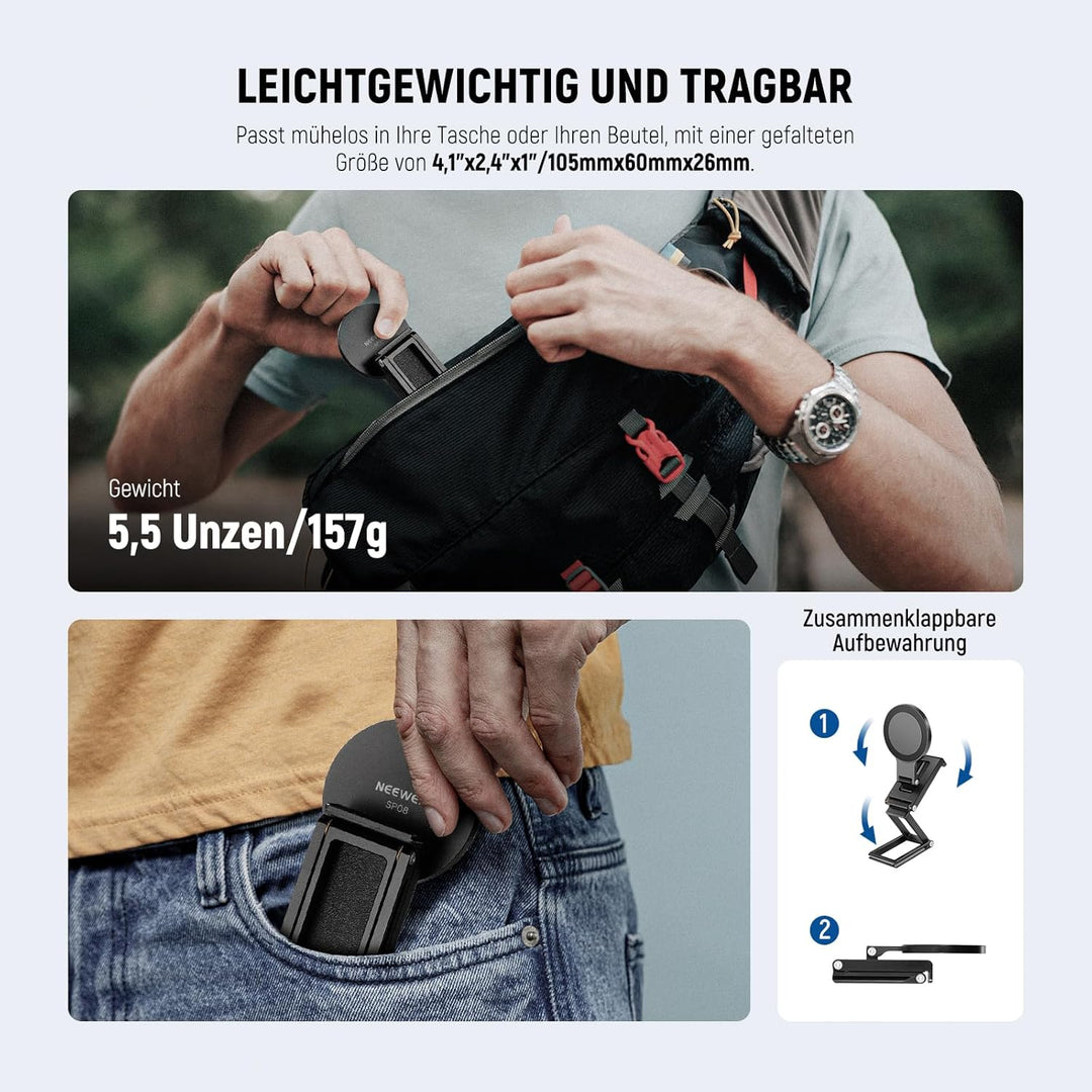 NEEWER Continuity Camera Mount für Tisch Monitor, magnetische dreifach Faltbare Handy Kamera Webcam