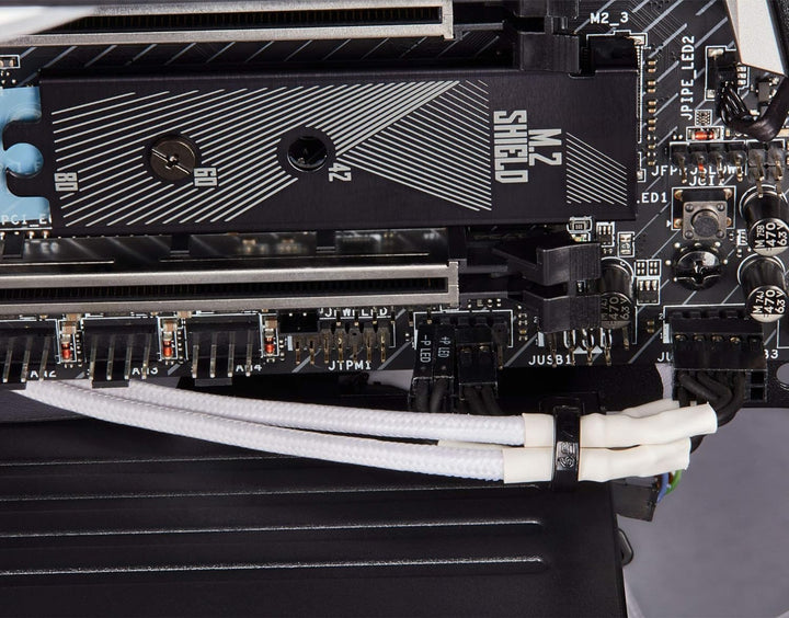 Corsair Premium Sleeved Front Panel Extension Kabel Verlängerungskit, Weiss Front Panel Extension We