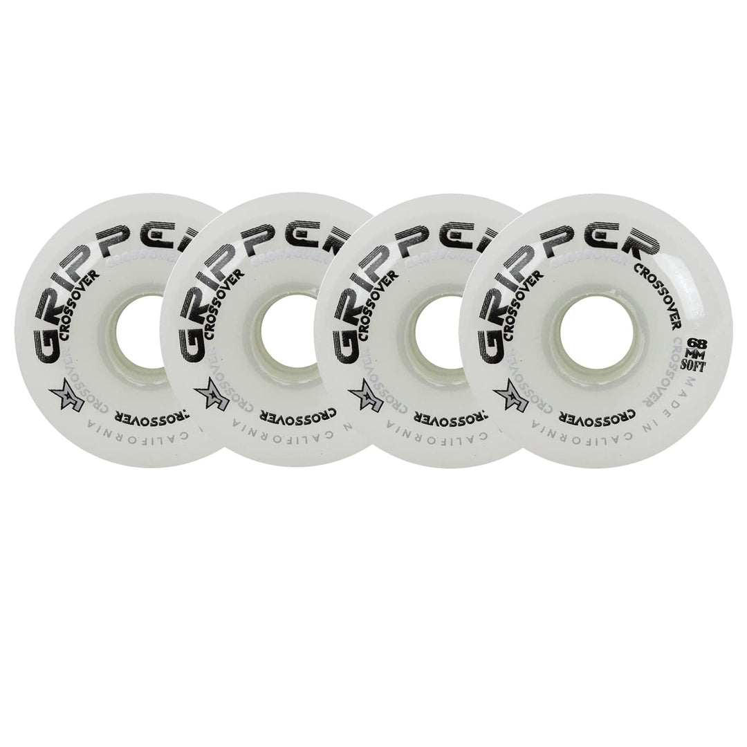 Labeda Rollhockey-Räder, Crossover-Set, 4 Stück, Farbe / Grösse wählbar Weiss 76A (weich) 68mm 4-Pac