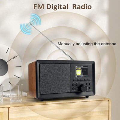 Sentasi DAB Radio/DAB+ mit Bluetooth 5.0 FM-Digitalradio Nostalgieradios Tragbarer Holz Retro Radio