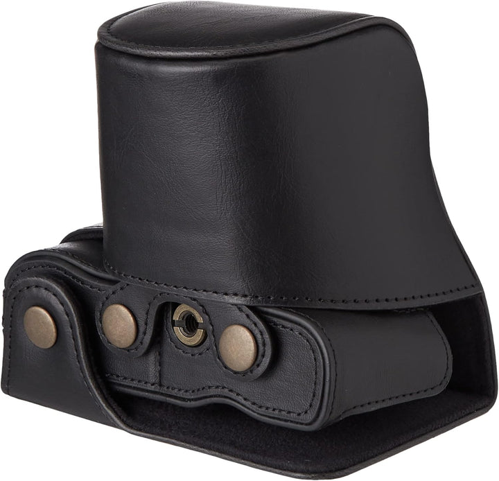 MegaGear MG1451 Olympus PEN E-PL9 (14-42mm) Ever Ready Leder Kamera-Case mit Trageriemen - Black Sch