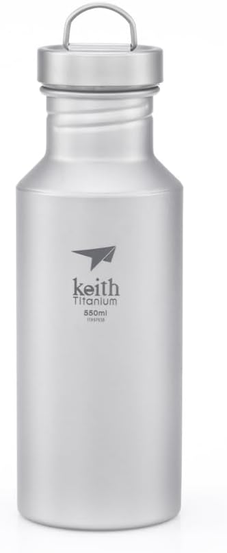 Keith Titanium Wasserflasche für Outdoor Camping Titan Sport Wasserkocher 550ml, 550ml