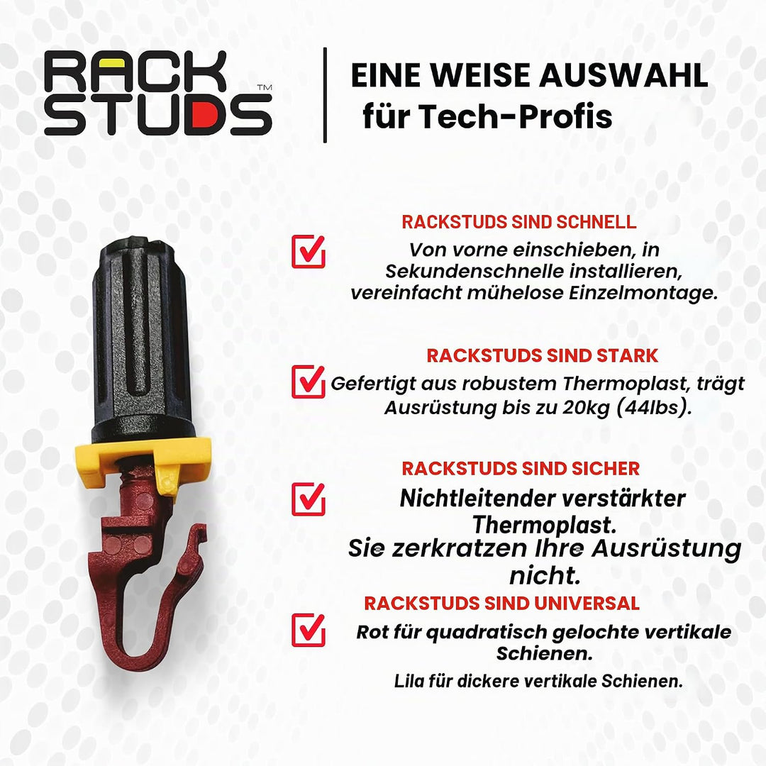 Rackstuds R20 Serie II Rackmontageschrauben – Server-Rack-Schrauben und Käfigmuttern-Ersatz für 19"