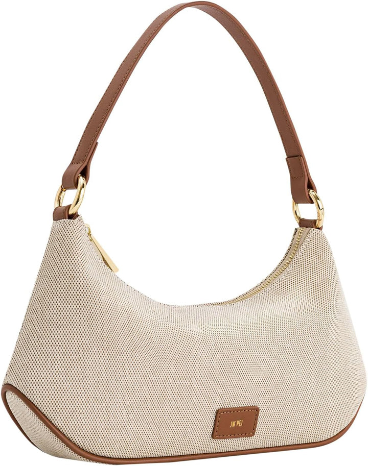 JW PEI Lily Damen Schultertasche Braunes Canvas, Braunes Canvas