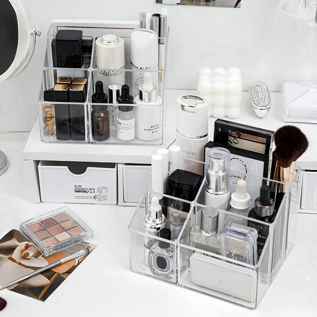 Make Up Organizer, Kosmetik Organizer mit 5 Fächer, Acryl Bad Organizer, Make up pinsel organizer, S