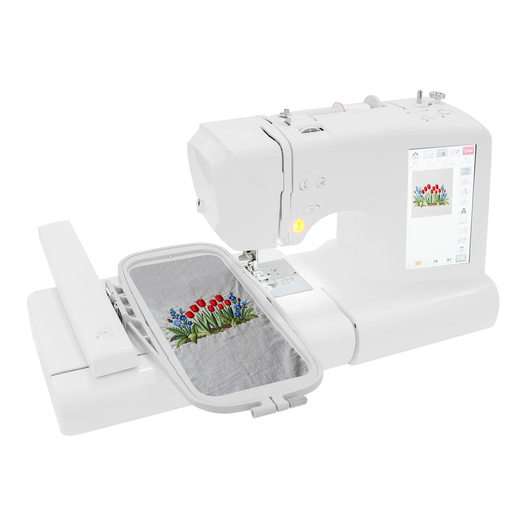 Automatische Stickmaschine, 45W computergesteuerte Nähmaschine mit 162 Integrierte Stichmuster, 0–65