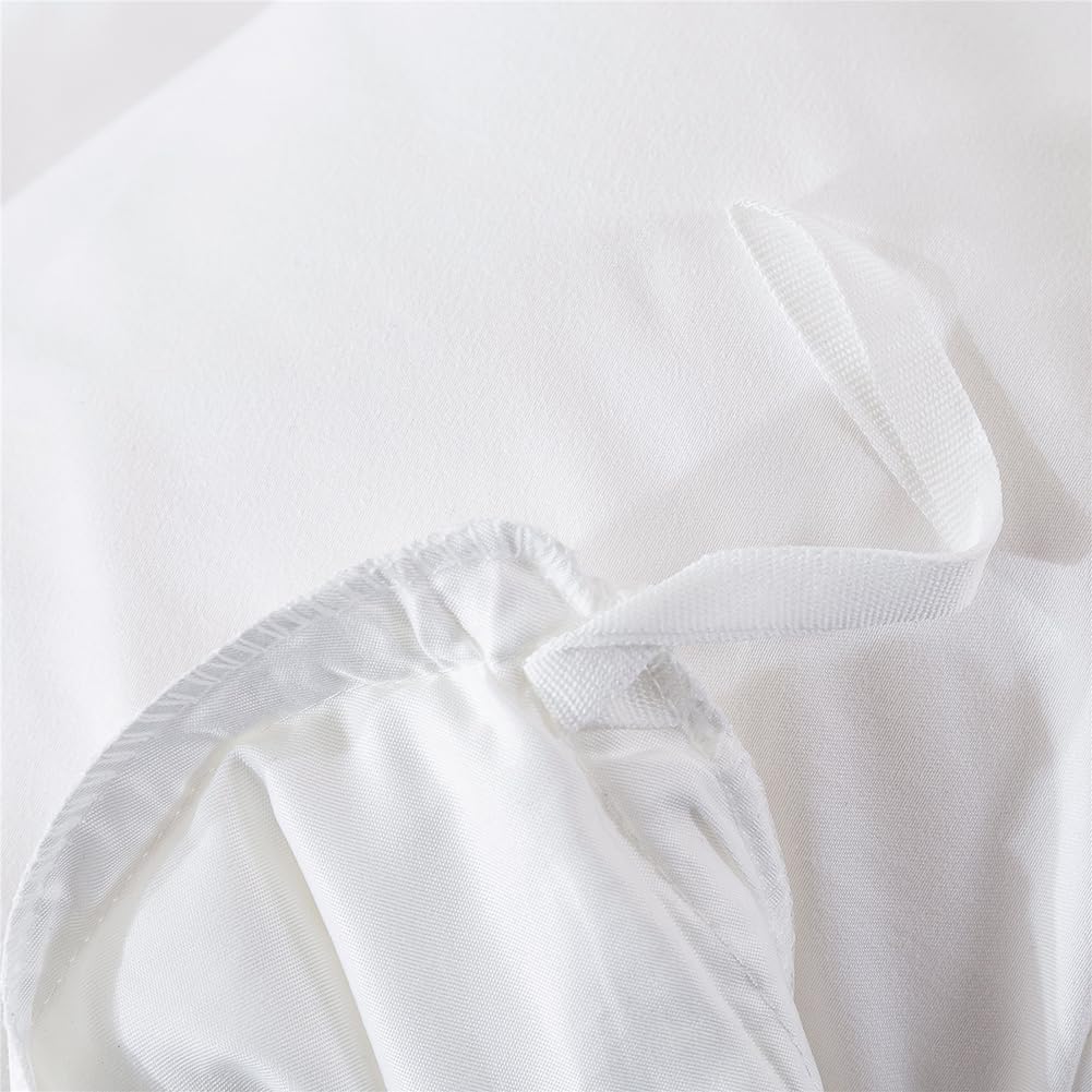 Bettwäsche Rüschen 135x200 Weiss Uni Einfarbig Romantisch Bettwäsche Set mit Rüschen 100% Weich Mikr