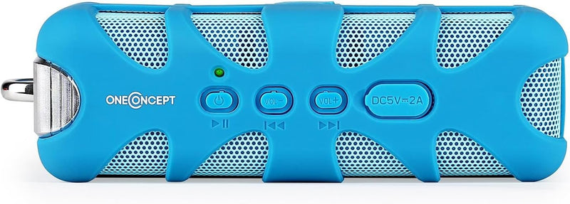 Oneconcept - Blue Know, mobiler Aussenlautsprecher, Bluetooth Lautsprecher, Akku Box, spritzwasserge