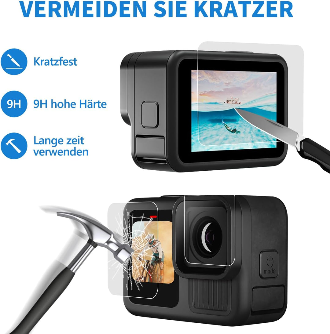 Zubehör Set Kit für GoPro Hero 13 Black, oGoDeal Wasserdicht Schutzhülle Gehäuse+Unterwasser Schwimm