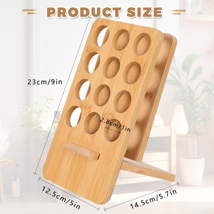 12 Loch Hölzern für Ätherisches Öl Display Ständer, Ständerhalter Aromatherapie Öle Organizer, Äther