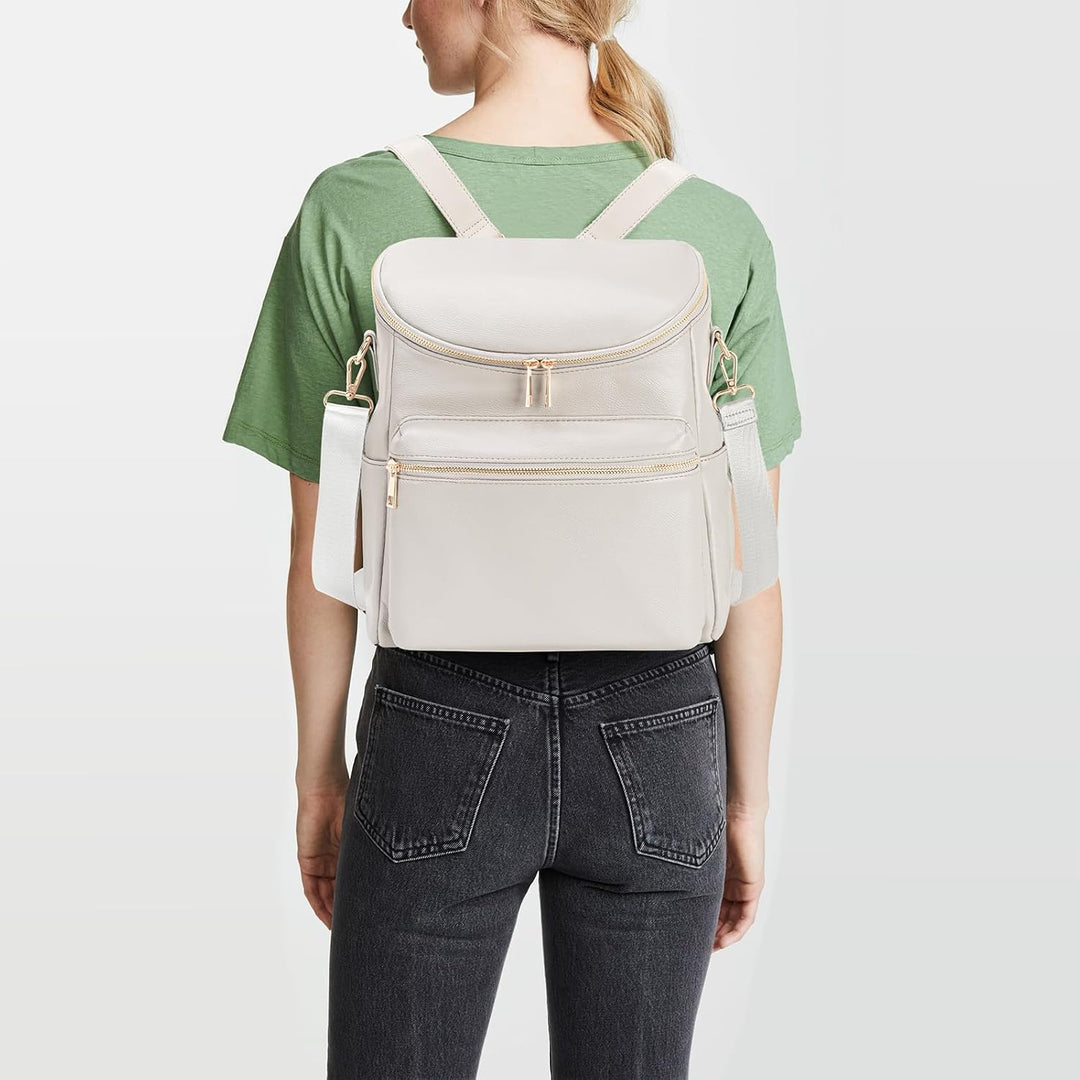 Minsong Diaper Bag Backpack, Fashion Leather Mommy Backpacks, Travel Baby Diaper Bags with in Bag Or