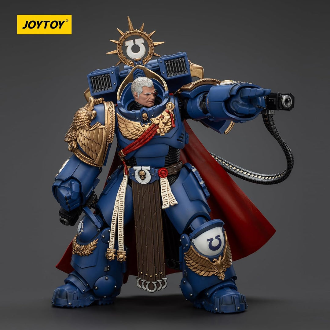JOYTOY Warhammer 40k Space Marine 2, Ultramarines Marneus Calgar, Chapter Master with MKX Gravis Arm