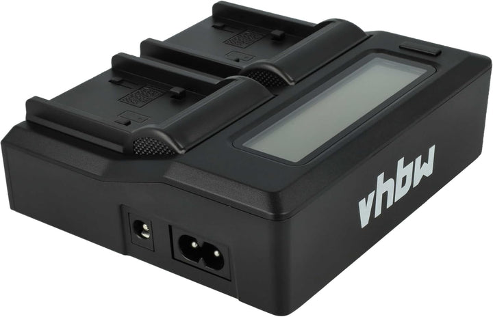 vhbw Dual Ladegerät kompatibel mit Sony HXR-NX30E, HXR-NX70, HXR-NX70E, NEX-VG10, NEX-VG10E, NEX-VG3