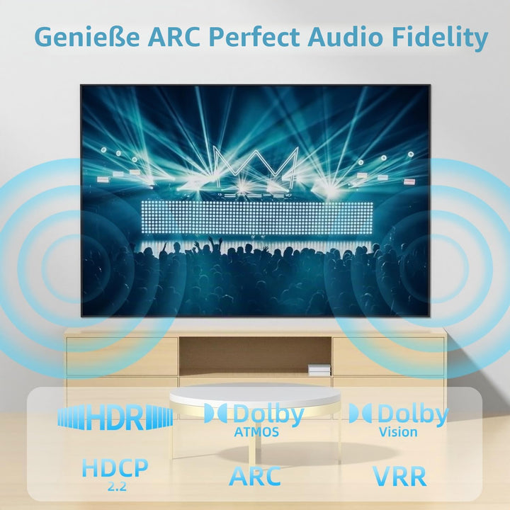 Diyanisly 4K HDMI Kabel 15M, 18Gbps Hohe Geschwindigkeit HDMI 2.0 Kabel, Unterstützt 4K@60Hz 2K@120H