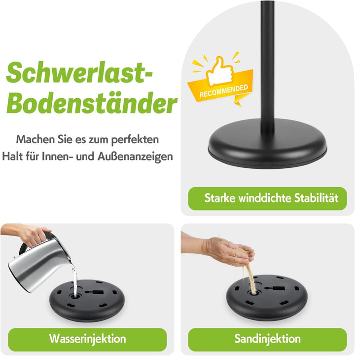 Infoständer Höhenverstellbarr DIN A4 210x297mm, Informationsständer Kreidetafel für Innen und Aussen