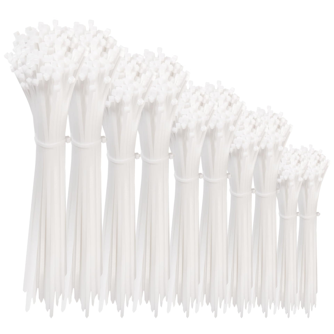 400 Stück Kabelbinder Weiss Set,Tesmax Kabelbinder UV Beständig,wiederverschliessbar Nylon Super Hal