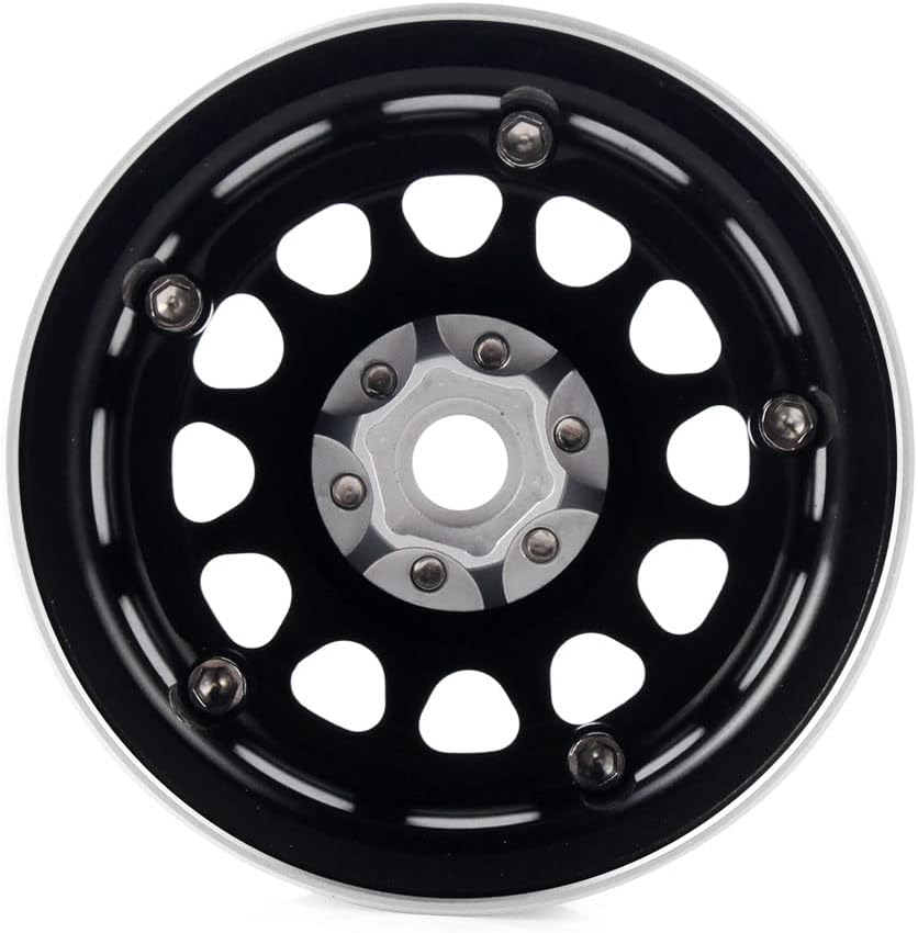 INJORA 4 Stücke 2,2 Beadlock Felgen Metall Räder Felge Set für 1:10 RC Rock Crawler Axial SCX10 RR10