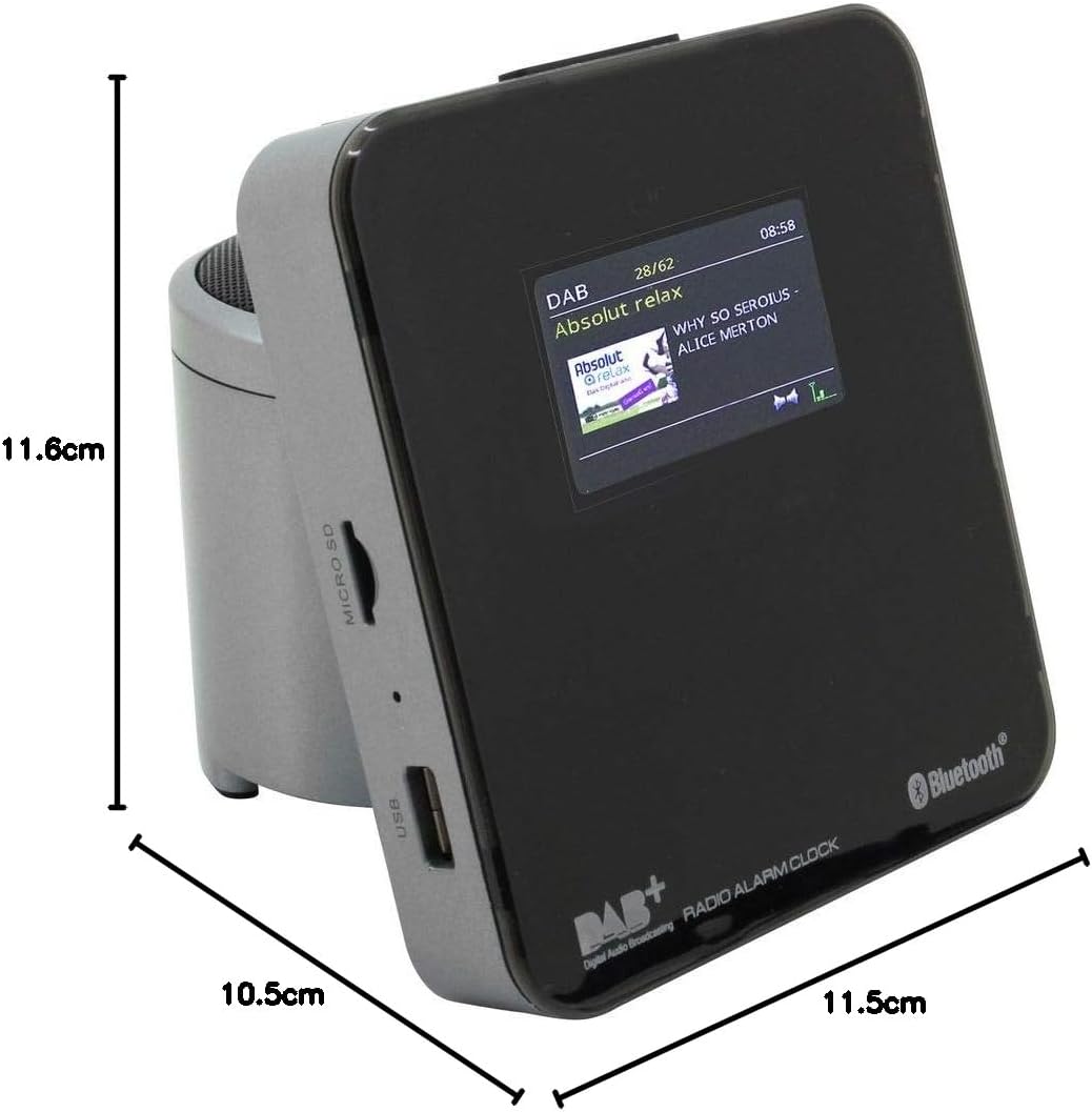 Soundmaster UR260SI Radiowecker DAB+, UKW AUX, Bluetooth®, USB Weckfunktion Grau