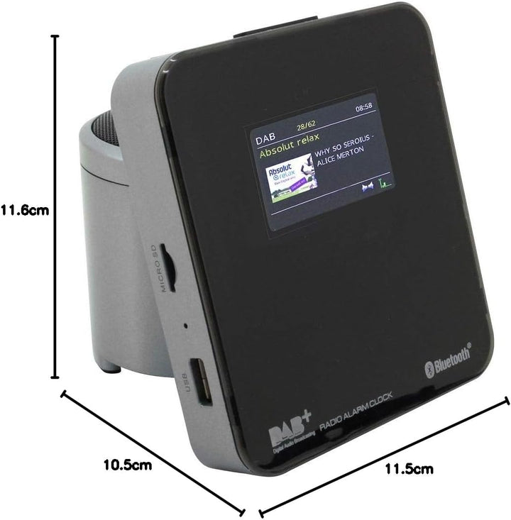 Soundmaster UR260SI Radiowecker DAB+, UKW AUX, Bluetooth®, USB Weckfunktion Grau
