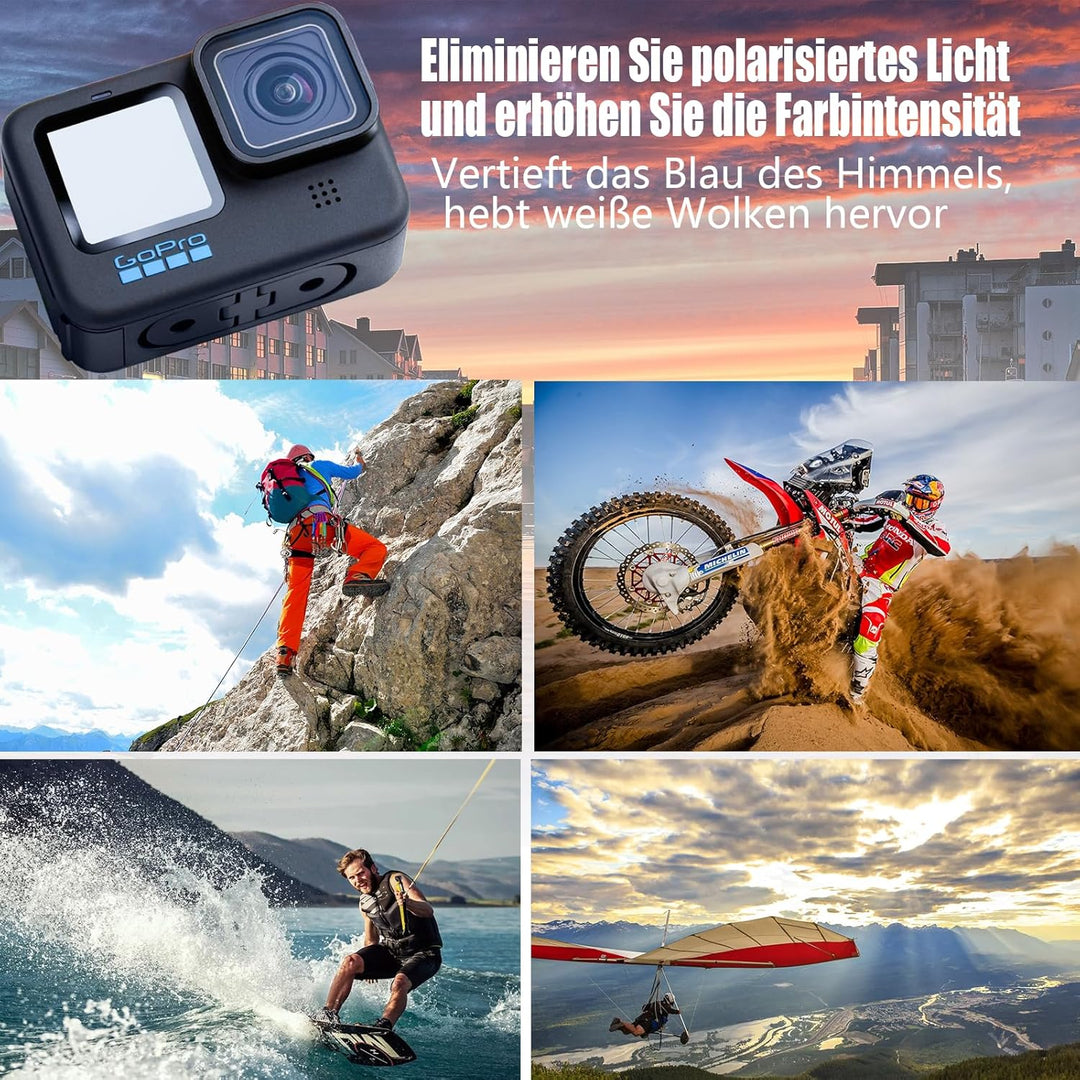 CPL Objektiv Filter für Hero 9/10/11/12 Black, CPL Kamera objektiv Polarisations Filter Objektiv Sch
