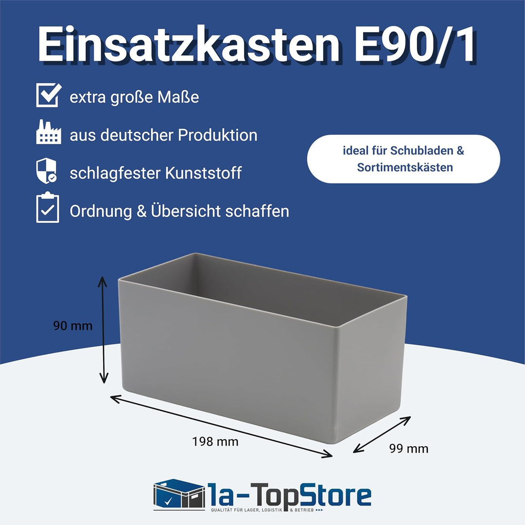 1a-TopStore 10 Stk. Einsatzkästen Einsatzboxen Schubladen-Einsatzkasten Sortierboxen, 32 Grössen, 5