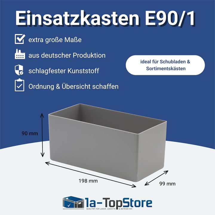 1a-TopStore 10 Stk. Einsatzkästen Einsatzboxen Schubladen-Einsatzkasten Sortierboxen, 32 Grössen, 5