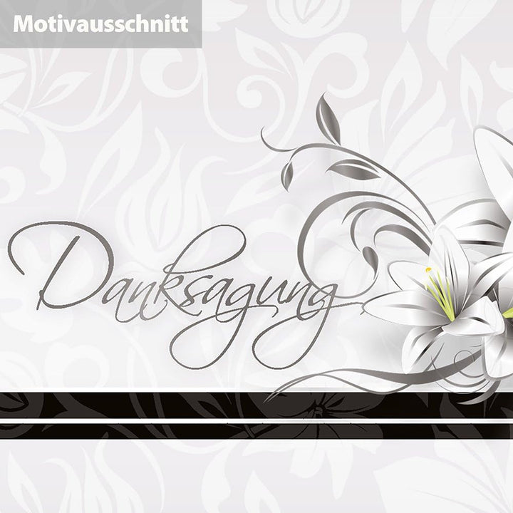 tatmotive Danksagung Trauerkarten 10 Sets, selbst bedruckbar/beschreibbar mit feinem Einlegeblatt, m