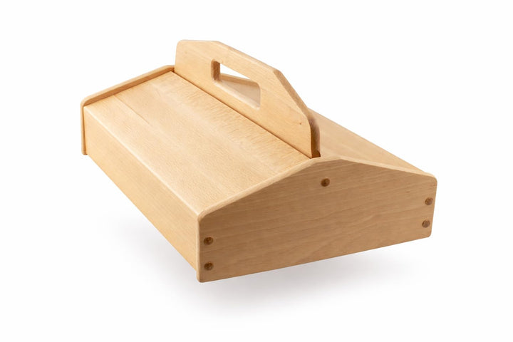 TelMo Schuhputzkasten aus Buchenholz 40x20x31cm zweiseitig