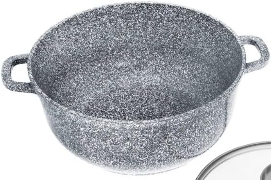 Induktions-Topfset, Aluguss-Topf mit Antihaftbeschichtung, Topfset mit Glasdeckel für alle Herdarten