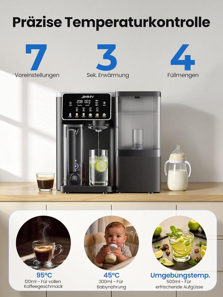 Jimmy R9 Pro Osmoseanlage Trinkwasser Auftisch, Umkehrosmoseanlage Wasserfilter, mit Heisswasserspen