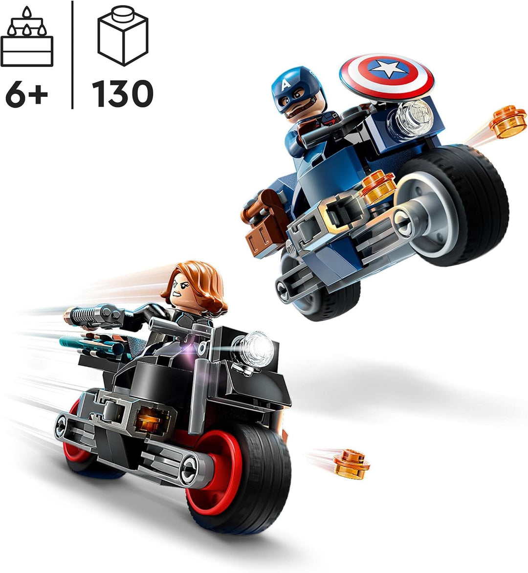 LEGO 76260 Marvel Captain America & Black Widow Motorräder, Avengers: Age of Ultron Set, Motorrad Sp