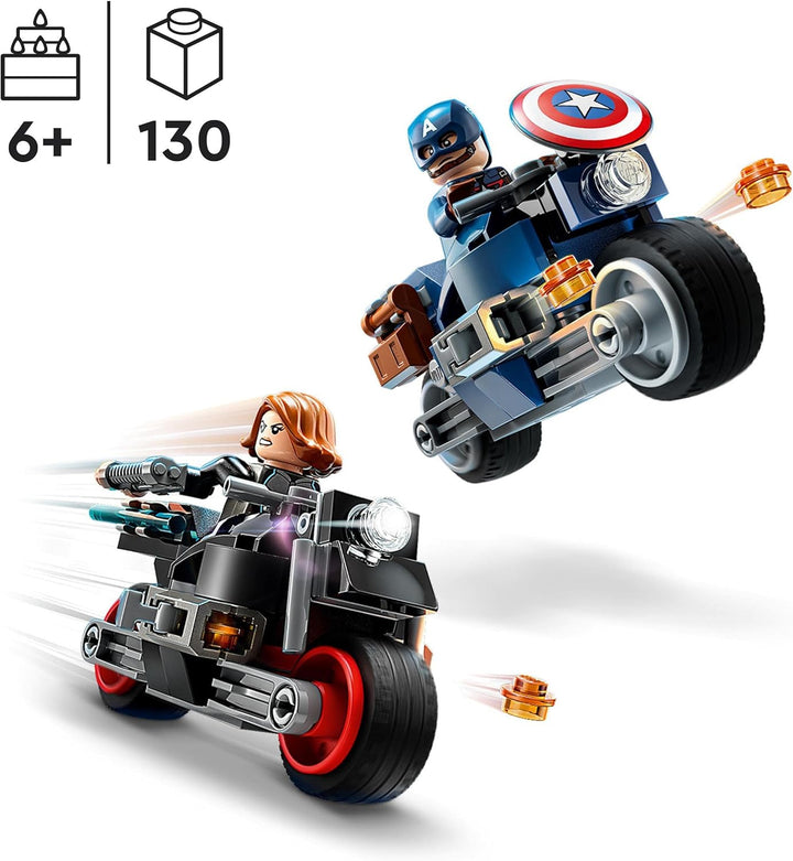 LEGO 76260 Marvel Captain America & Black Widow Motorräder, Avengers: Age of Ultron Set, Motorrad Sp