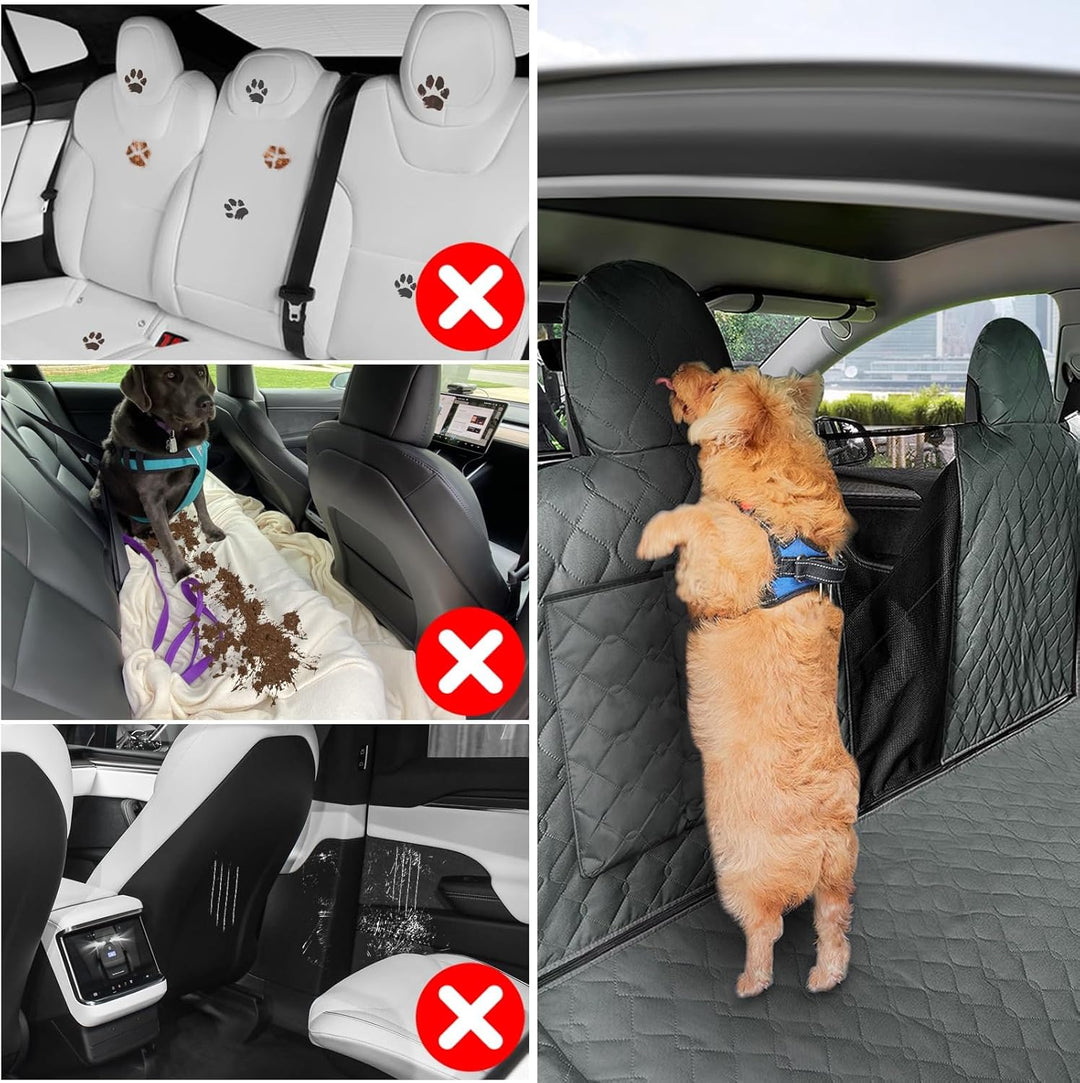 TTCR-II Kompatibel mit Autoschondecke Hund Rücksitz Tesla Model 3 Y S 2018-2023 Wasserdicht &amp; Kratzf