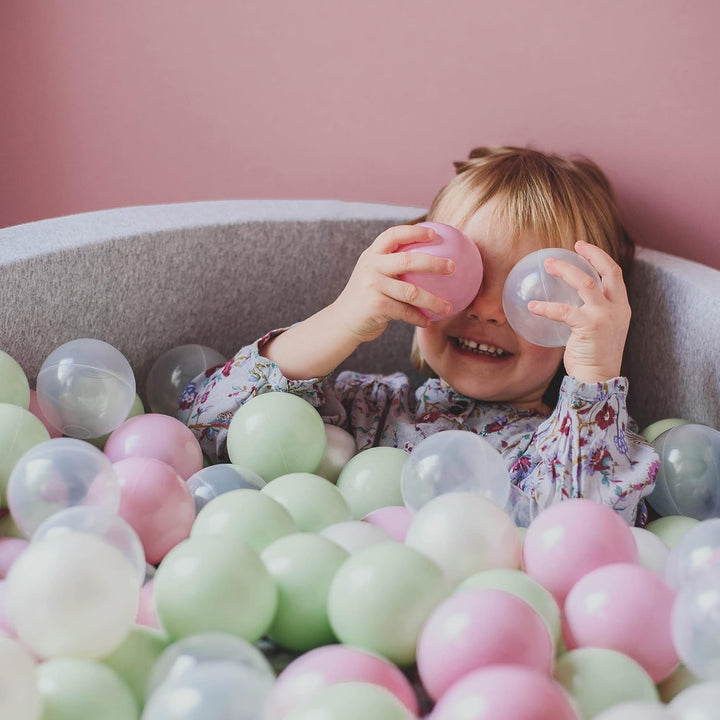 MEOWBABY Bällebad Baby - Rund 90x40cm Ball Pit für Kinder ab 1 Jahr ohne Bälle - Weiches & Sicheres