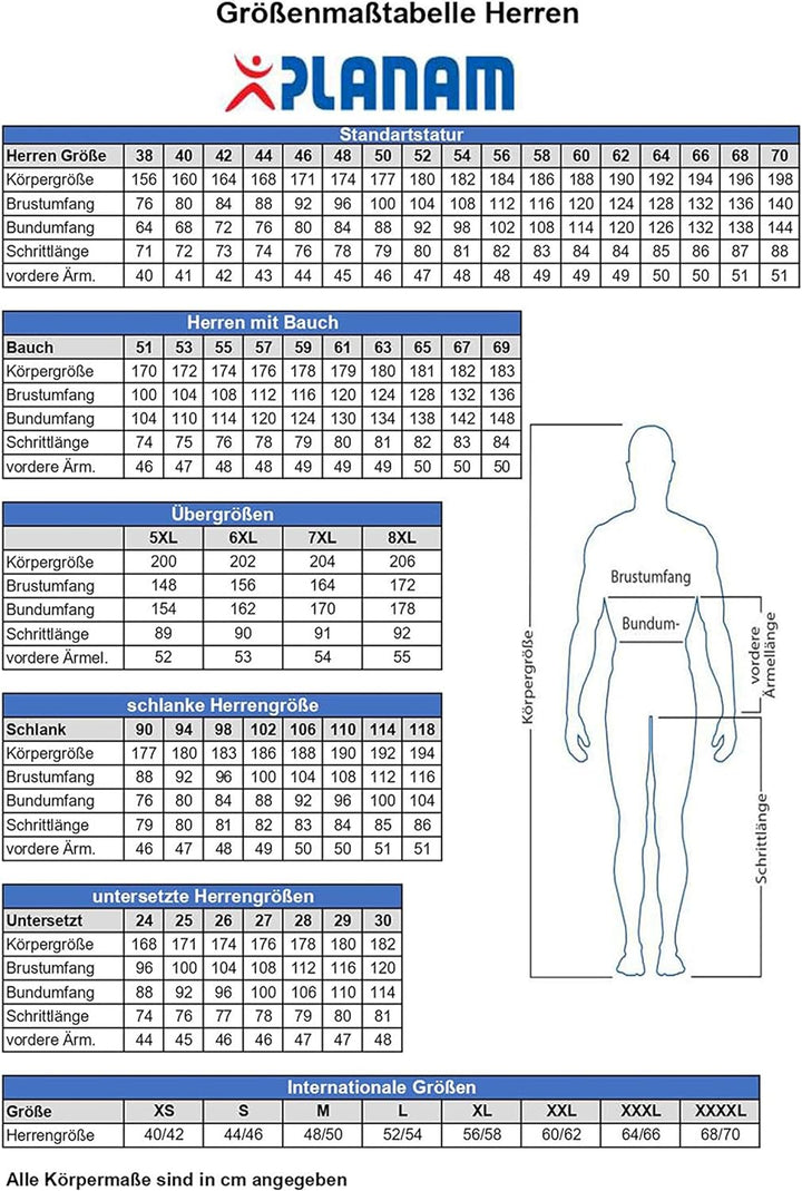 Planam 153110 BW 290 Latzhose, Khaki, Grösse 110 Khaki 110, Khaki 110