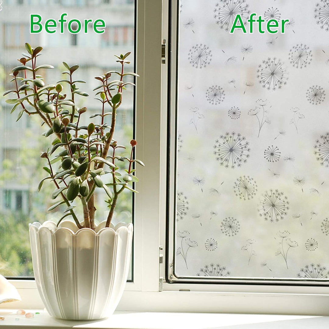 FILMGOO 3D Fensterfolie Fenster Sichtschutzfolie Anti-UV Buntglas Dekorfolie Statisch Haftend Selbst