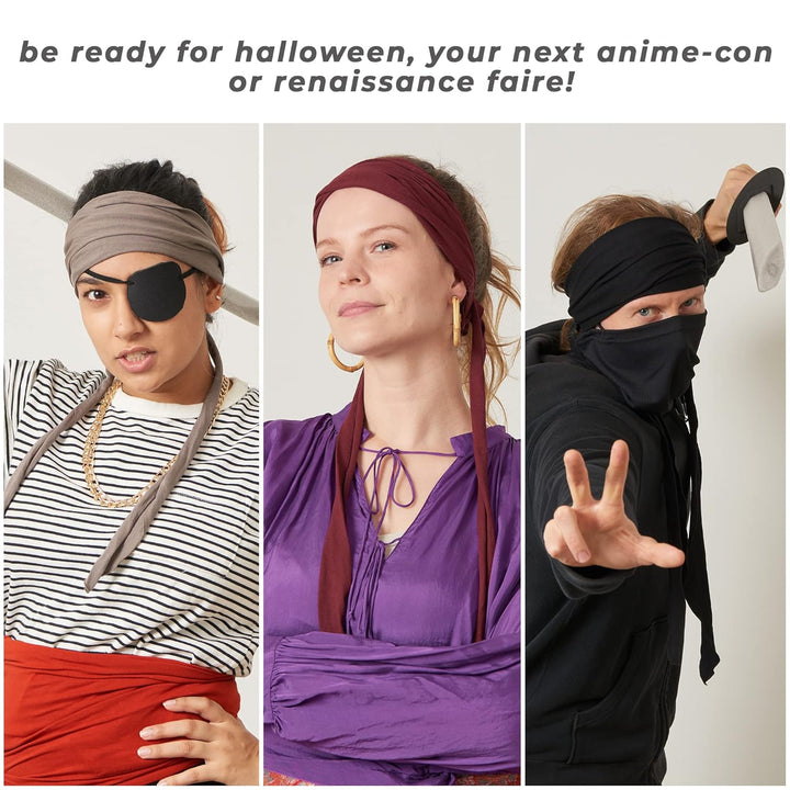 Stirnband Herren Bandana Kopftuch, Haarband Damen Wickeln Lange Dekorative Bänder, Schweissbänder Ja