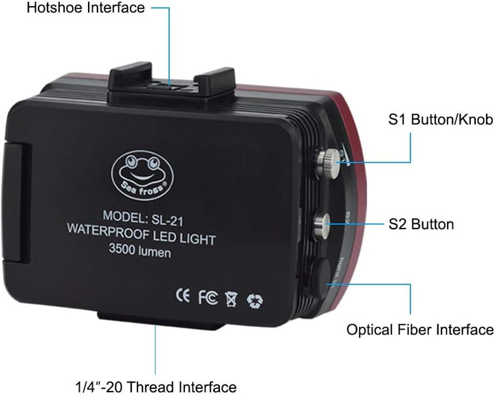 Sea frogs IPX8 Waterproof Camera LED Photo Video Fill Light Lamp 40M Underwater Diving Photography L