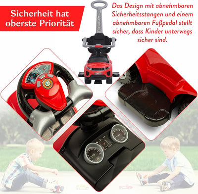 COIL Rutschauto mit Schiebestange 614 W - Rutschauto für Kinder - 3-in-1 Design - Bobby Car Zubehör