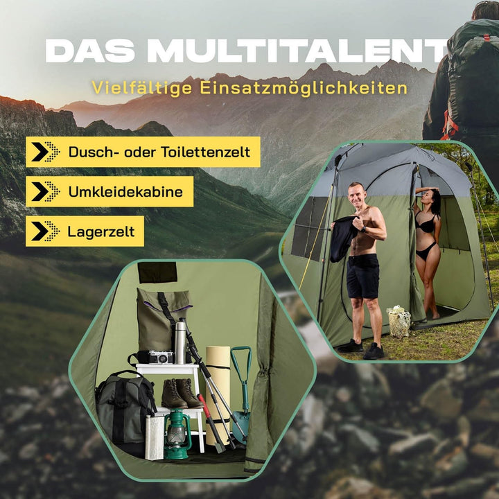 LUMALAND Premium Duschzelt | Toilettenzelt für Indoor &amp; Outdoor | Mobiles Umkleidezelt &amp; Lagerzelt |