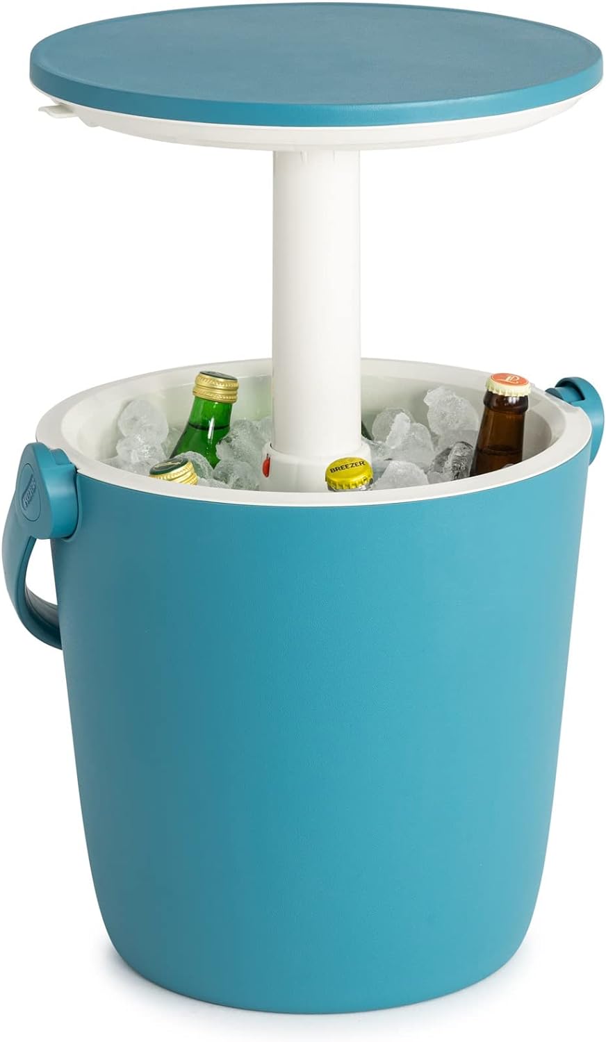 Keter Kühlbox Go Bar, mobiler 2-in-1-Getränkekühler und Serviertisch, ausziehbar, blau, wetterfest