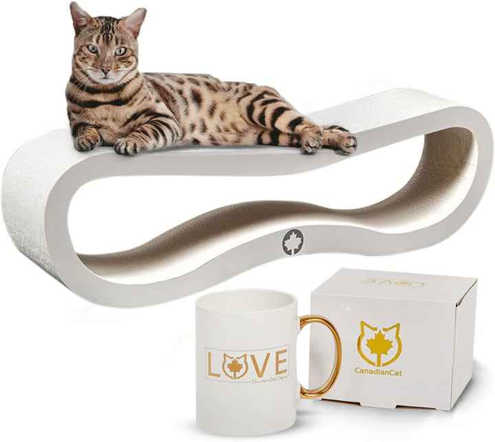 CanadianCat Company | White Edition - Set | Kratzbrett Orbit 2.0 + Limitierte Tasse Love