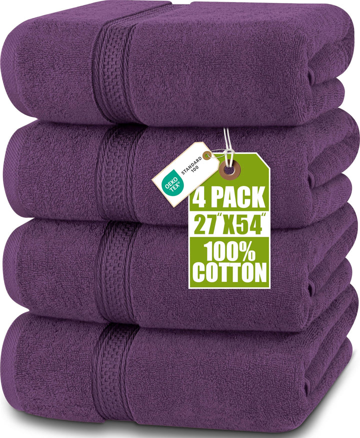 Utopia Towels - 4er-Pack Badetücher Set Premium 100% ringgesponnene Baumwolle 69 x 137 cm Handtücher