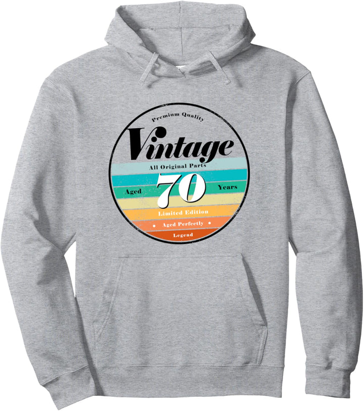 70th Birthday Gifts Classic Retro Vintage Aged 70 years old Pullover Hoodie