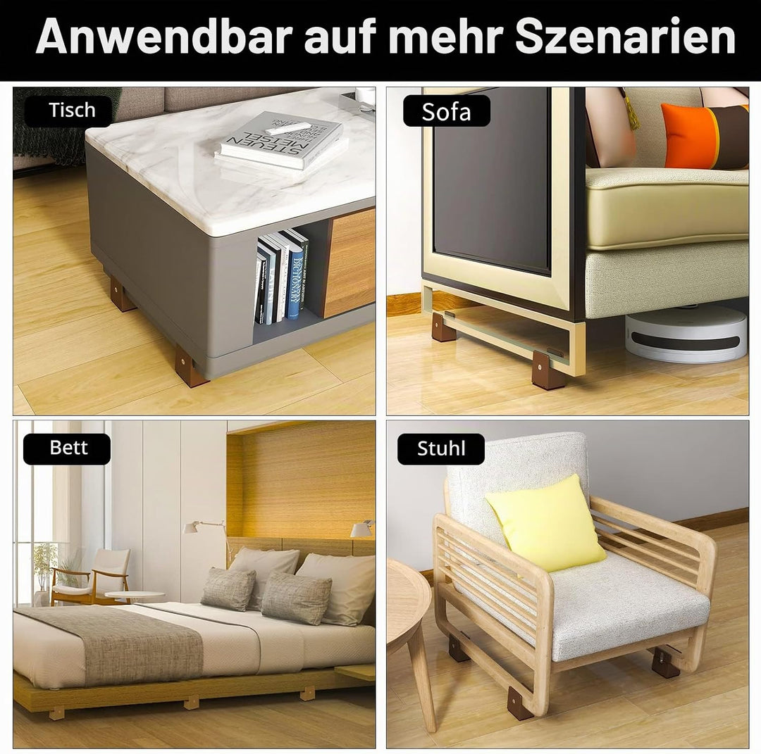 RCHYFEED Betterhöhung 2 Zoll Verstellbarer Schraubklemme, Möbelerhöhung 5 cm passend für Fussstärke
