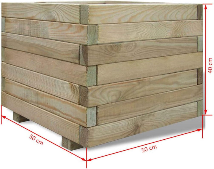 WIFESE Hochbeet 50x50x40 cm Holz Quadratisch Hochbeete für Garten Pflanzenbett Kräuterbett Gemüsebet